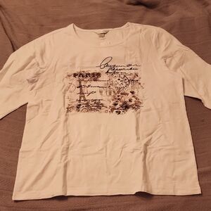 Christopher & Banks White Graphic Top